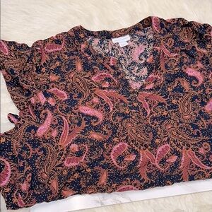 Liz Claiborne Paisley Print Women's Top size PXXL